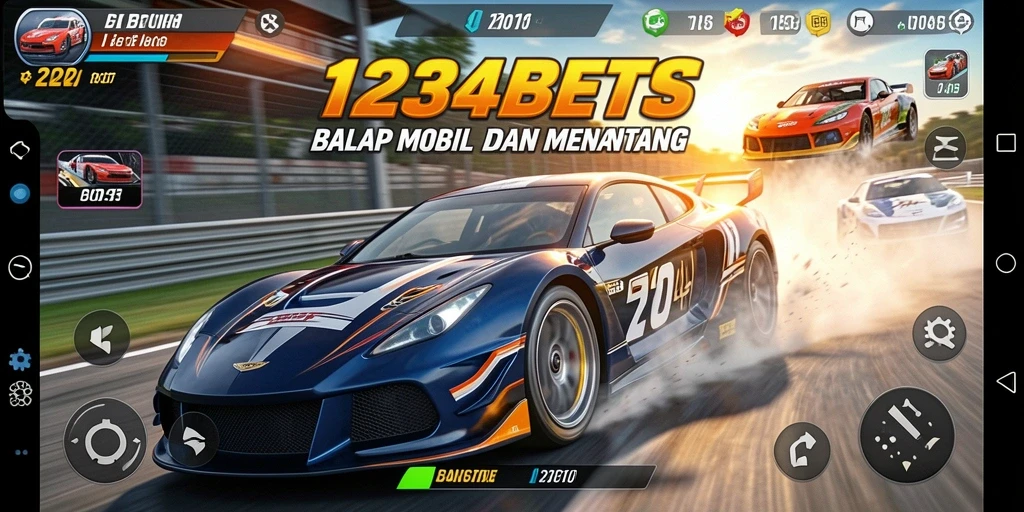 Tampilan gameplay balap mobil yang mendebarkan dan penuh aksi.
