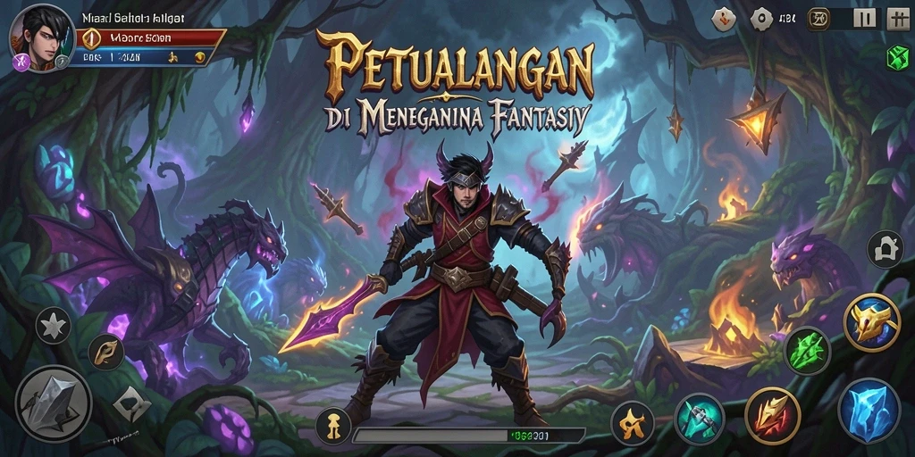 Tangkapan layar gameplay 5ZK menampilkan petualangan di dunia fantasi.