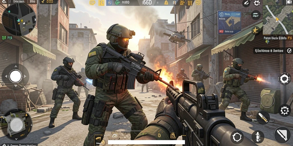 Tangkapan layar menampilkan aksi seru dalam gameplay FPS.