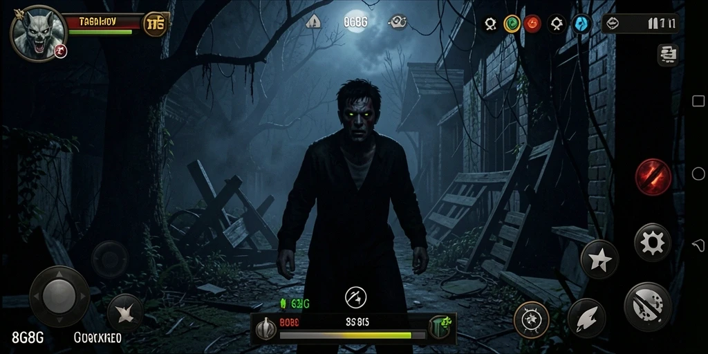 Tangkapan layar gameplay menegangkan dari 8G8G yang menyeramkan.