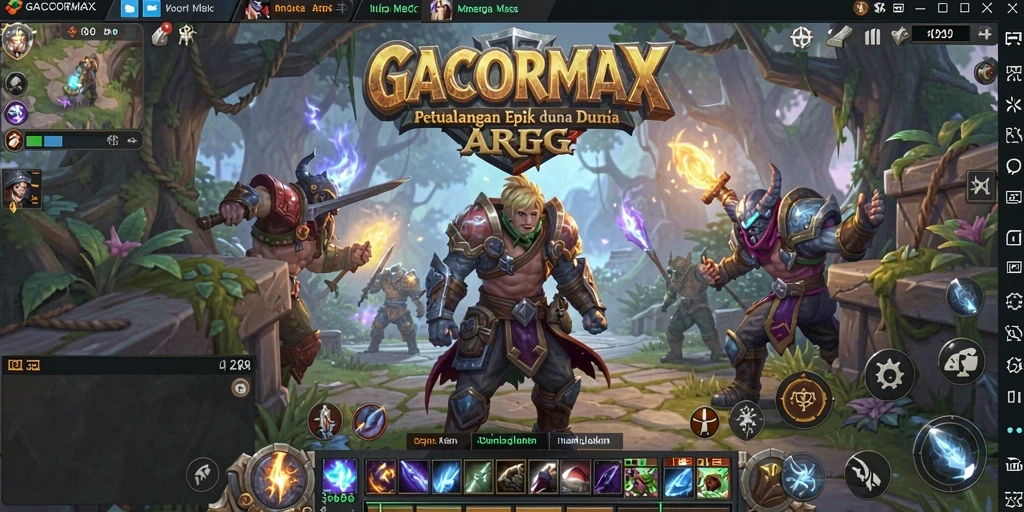 Gameplay GACORMAX menampilkan aksi pertarungan yang mendebarkan dari karakter utama.