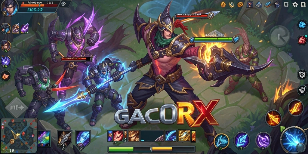 Gameplay seru dalam GACORX, pertarungan epik antar hero MOBA.