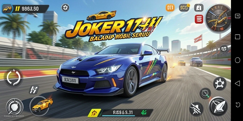 Gameplay balap seru dalam JOKER11 dengan kontrol yang responsif dan grafik yang memukau.