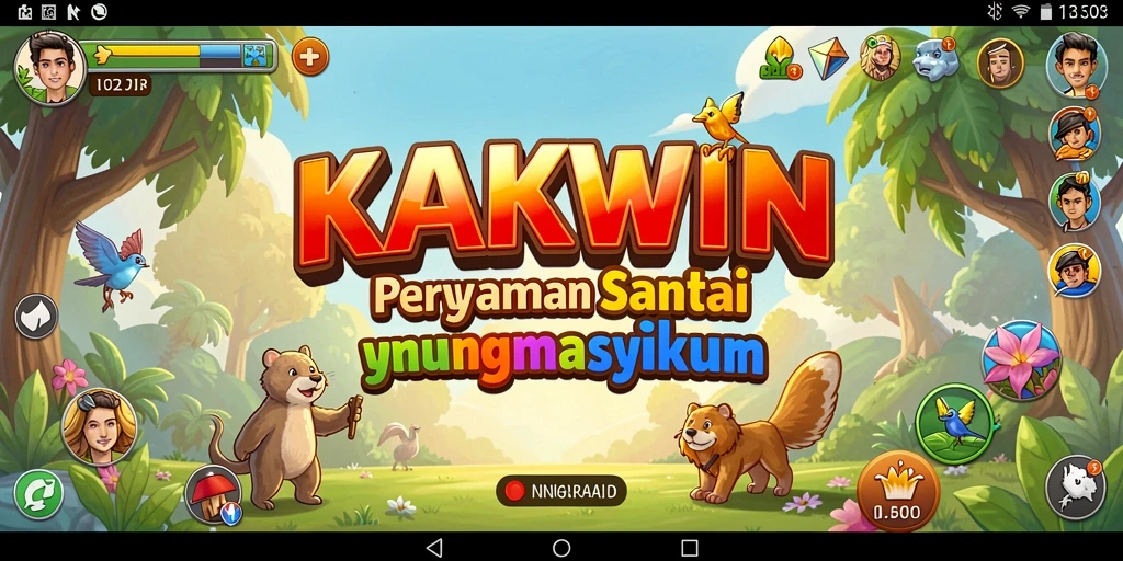 Tampilan gameplay KAKWIN dengan desain grafis yang menarik.