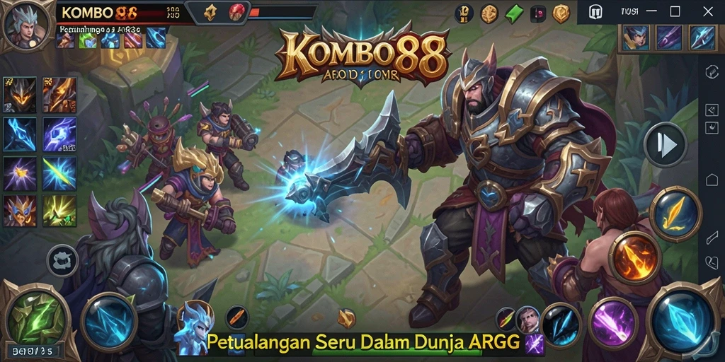 Tampak aksi seru dalam gameplay ARPG KOMBO88.
