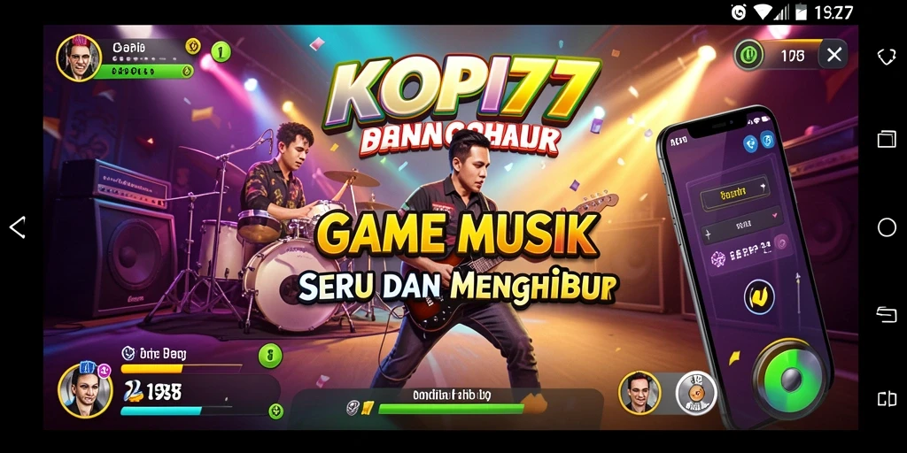 Tampilan gameplay KOPI77 dengan musik yang beragam dan tantangan menarik.