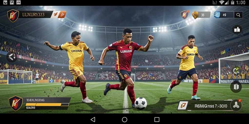 Screenshot gameplay LUXURY333 memperlihatkan aksi olahraga yang mendebarkan.