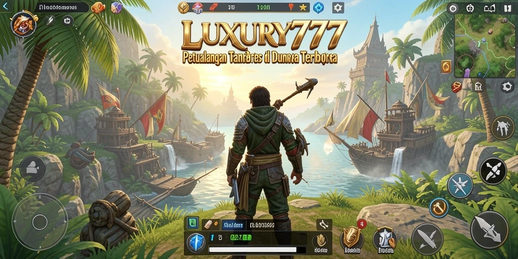 Screenshot gameplay LUXURY777 menampilkan petualangan di dunia terbuka yang mengesankan.