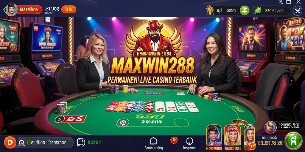 Tampilan gameplay Live Casino yang mendebarkan di MAXWIN288.