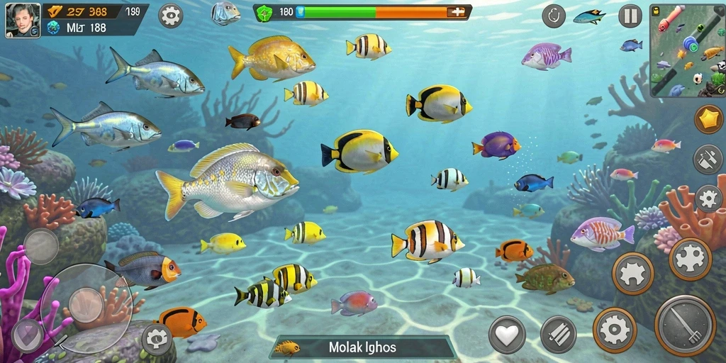 Tampilan seru dari gameplay Tembak Ikan MDG188.