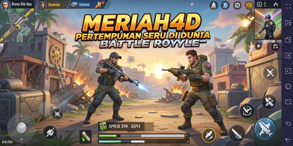 Tampilan seru dari gameplay intens MERIAH4D di arena Battle Royale.