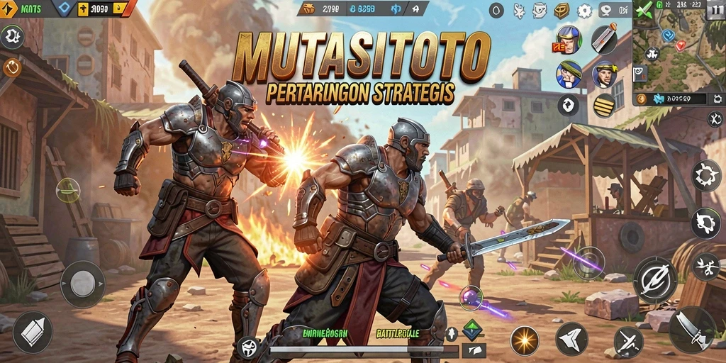 Screenshot dari permainan Battle Royale yang menegangkan dan mendebarkan.