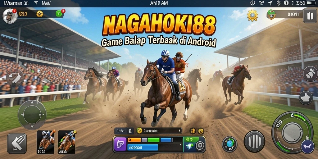 Screenshot gameplay NAGAHOKI88 menampilkan aksi balapan seru dan grafis menawan.