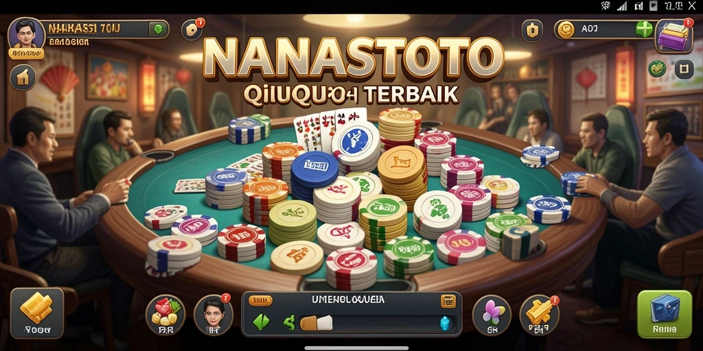 Tampilan gameplay seru di NANASTOTO yang menampilkan aksi QiuQiu.
