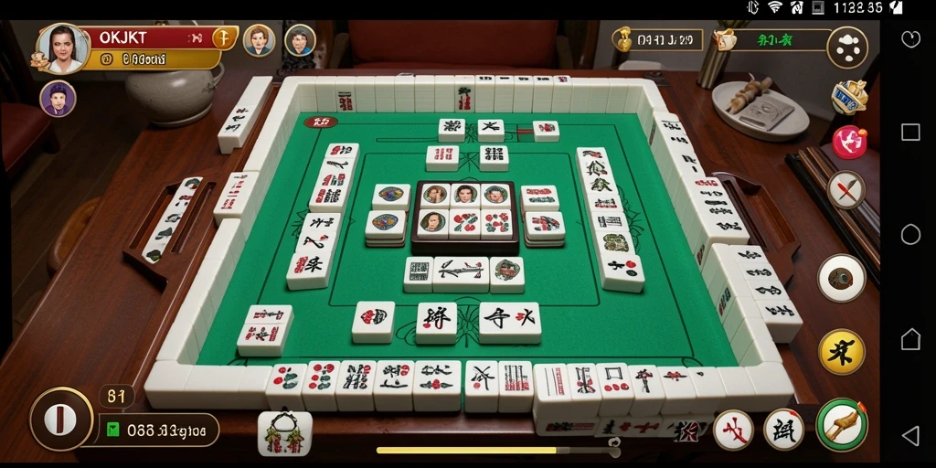 Tampilan gameplay OKJKT yang menarik dan menantang dalam permainan Mahjong.