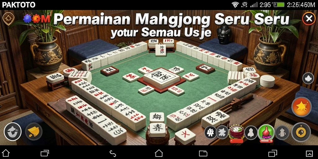 Screenshot PAKTOTO menunjukkan aksi bermain Mahjong yang seru dan strategis.