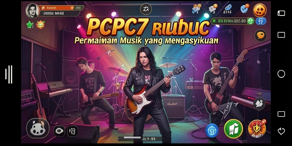 Tangkapan layar utama PCPC7 menampilkan gameplay musik yang menarik.