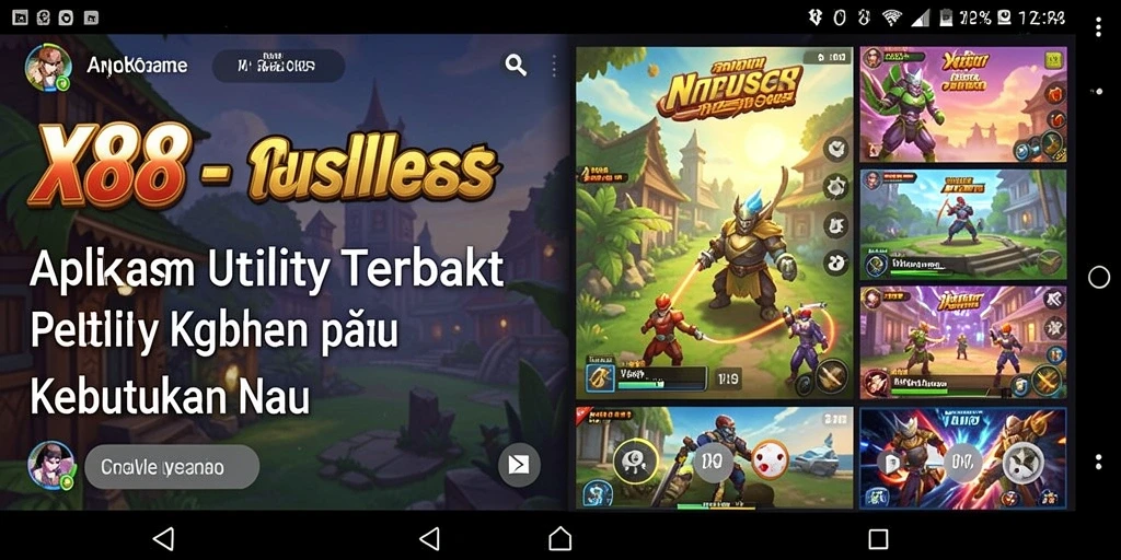 Tampilan utama X88 dengan fitur-fitur Utility yang berfungsi.